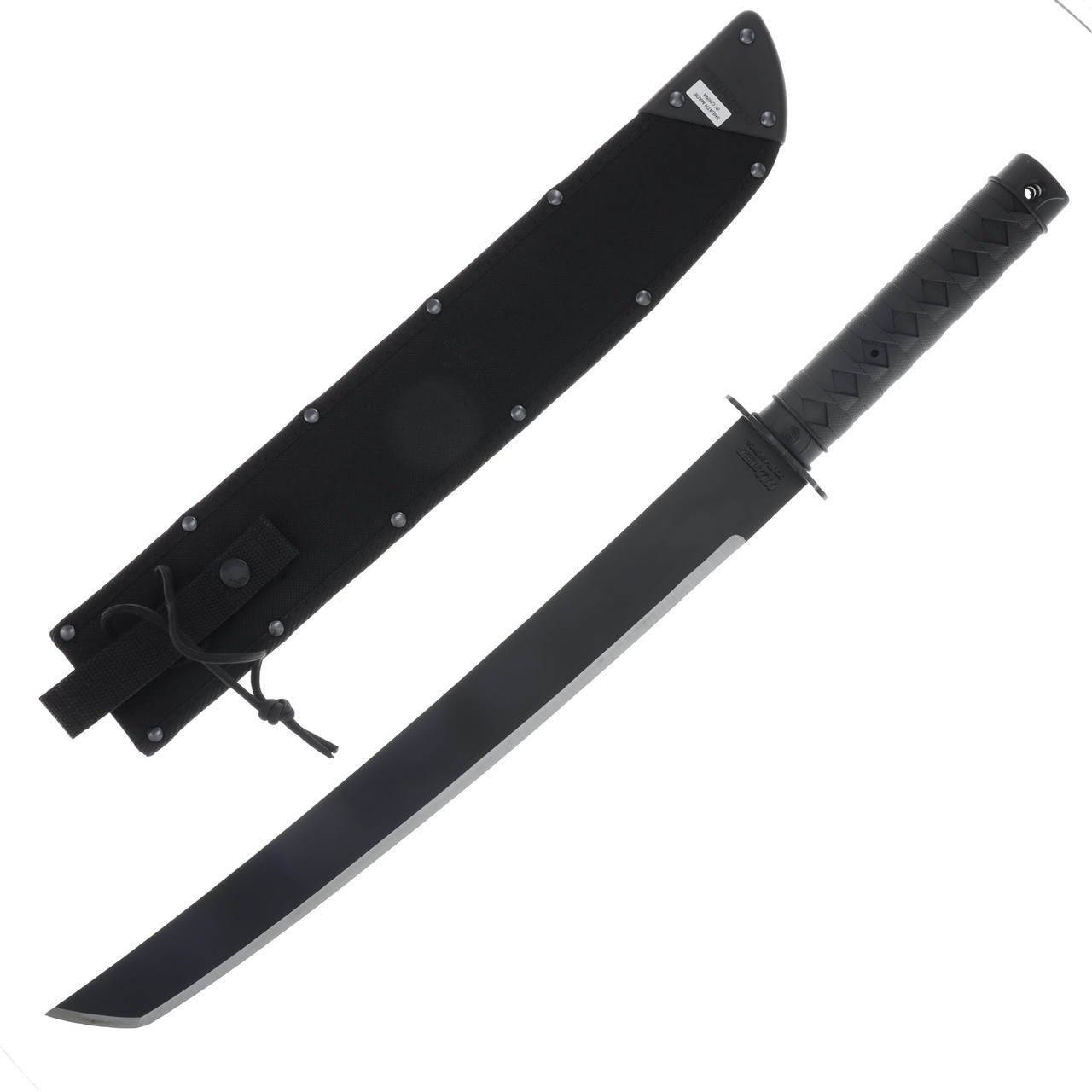thumbnail image 2 of Cold Steel Tactical Wakizashi Machete – Black Matte Finish, 1055HC Carbon Steel, Tanto Blade 2 of 4